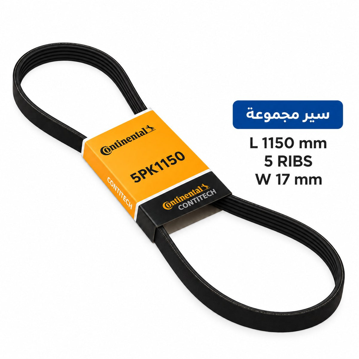 ContiTech Drive Belt – MiTo 1.4 from 2008, 500 from 2007, Punto 1.2 1.4 from 2005 and other models – 5 ribs – 5PK1150